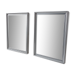 Paire de miroirs de barbier en aluminium