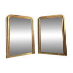 Paire de miroirs d �poque louis philippe en bois dor� 1m30 x 89 cm