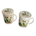 Paire de mugs  infusion vintage.