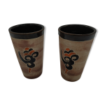 Paire de mugs en terre cuite émaillée vintage Paire de mugs en terre cuite émaillée vintage