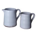 Paire de petits pichets, pots  lait en faence sarreguemines utzschneider