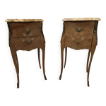 Paire de petites commode marquetes de style louis xv / xx sicle