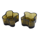 Paire de photophores en verre de iittala 1960
