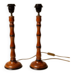 Paire de pieds de lampe faux - bambou Paire de pieds de lampe faux - bambou
