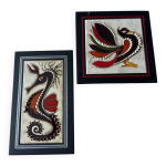 Paire de plaques cramiques mailles
