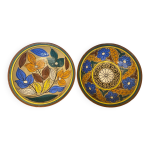 Paire de plat ancien safi terre cuite maille marocain annes 50 vint