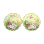 Paire de plats en porcelaine de llimoges ''mandavy de mavaleix'' dcor aux roses
