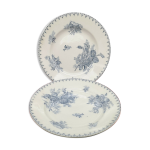 Paire de plats ronds en faence sarreguemines modle flore.
