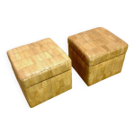 Paire de poufs coffre attribu  de sede