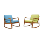 Paire de rocking chair par ole wanscher pour france & sn, 1950s