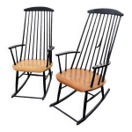 Paire de rocking chair vintage des annes 70