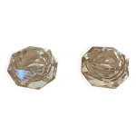 Paire de saleron ancien cristal hexagonal salire poivrier vintage