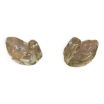 Paire de saleron ancien verre moul cygne salire poivrier vintage