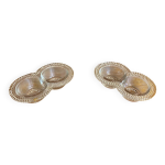 Paire de saleron ancien verre moul� sali�re poivrier ann�es 50 vintage