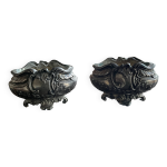 Paire salerons style rocaille argent massif Paire salerons style rocaille argent massif