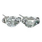 Paire de salires en cristal et cuillre en verre signes daum cristal