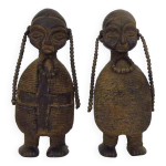 Paire de sculptures africaine de fcondit poupes namji cameroun. 70