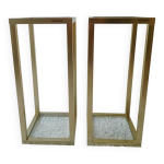Paire de sellettes consoles dores vintage 70 s signes pierre vandel