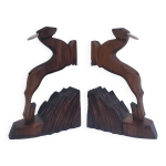 Paire serre - livres art d�co chamois bois