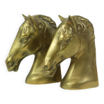 Paire de serre - livres vintage en laiton en forme de tête de cheval Paire de serre - livres vintage en laiton en forme de tête de cheval