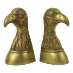 Paire de serre - livres vintage en laiton représentant un oiseau de proie et un aigle Paire de serre - livres vintage en laiton représentant un oiseau de proie et un aigle