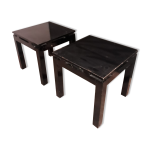 Paire de tables basse carrees noires