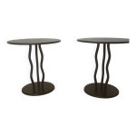 Paire de tables basses rondes annes 80