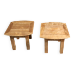Paire de tables basses en teck de la marque roland vlaemynck