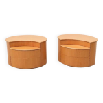 Paire de tables de chevet ligne roset en orme, 1990 Paire de tables de chevet ligne roset en orme, 1990