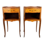 Paire de tables de chevet en marqueterie, xxe sicle
