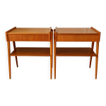 Paire de tables de chevet en teck carlström möbelfabrik, suède 1960 Paire de tables de chevet en teck carlström möbelfabrik, suède 1960