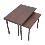 Paire de tables gigognes en chne massif