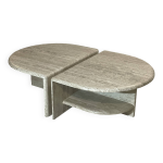 Paire de tables travertin Paire de tables travertin