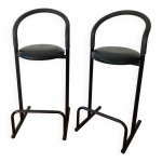 Paire de tabouret de bar post - moderne, amisco, annes 80