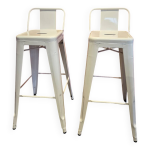 Paire tabourets de bar tolix blanc pur