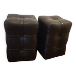 Paire de tabourets cuir veau - retro & vintage Paire de tabourets cuir veau - retro & vintage