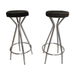 Paire de tabourets design annes 60 chrome