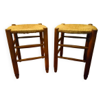 Paire tabourets paills en htre