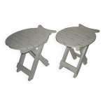 Paire de tabouret pliant