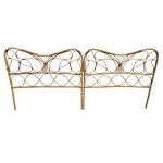 Paire de tte de lit en rotin des annes 50 s italie