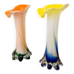 Paire de vases colors murano vintage