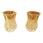 Paire vase cristal d'arques cristal taill vintage #b063