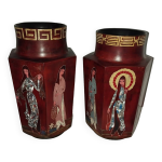 Paire de vases laque vietnam annes 50