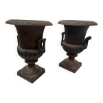 Paire de vases mdicis en fonte de fer xx sicle