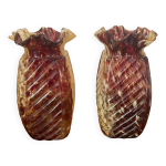 Paire de vases en verre de clichy