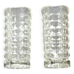 Paire de vases en verre luminarc de style art dco, france annes 1970