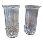 Paire de vases en verre press pais art dco