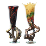 Paire de vases en verre souffl signs annes 90