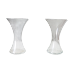 Paire de vases en verre transparent