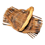 Panier à anse vintage en rotin tressé 1960 - 1970 vide - poche déco hippie chic Panier à anse vintage en rotin tressé 1960 - 1970 vide - poche déco hippie chic